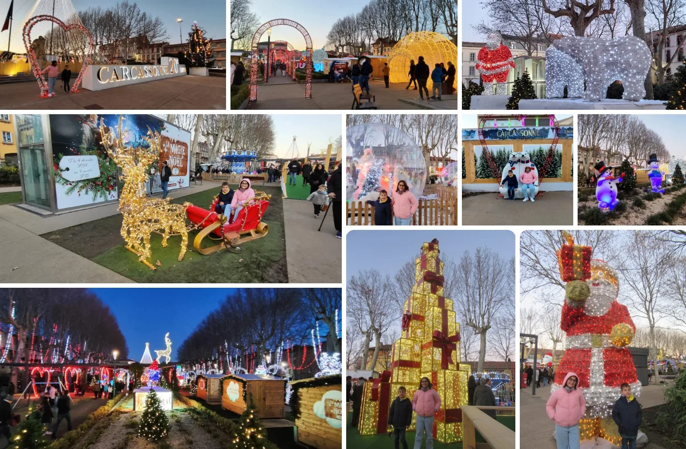 Plaza Gambetta en Carcassonne en Navidad. Francia.