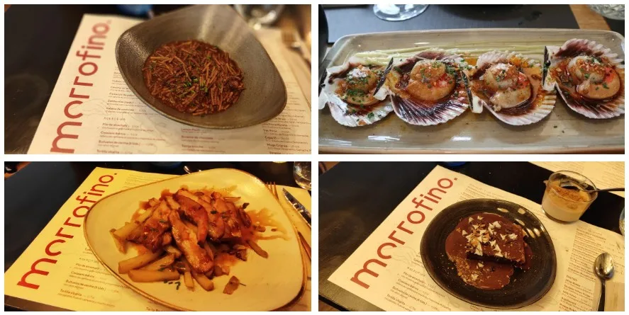 Platos en Restaurante Morrofino. Zaragoza.