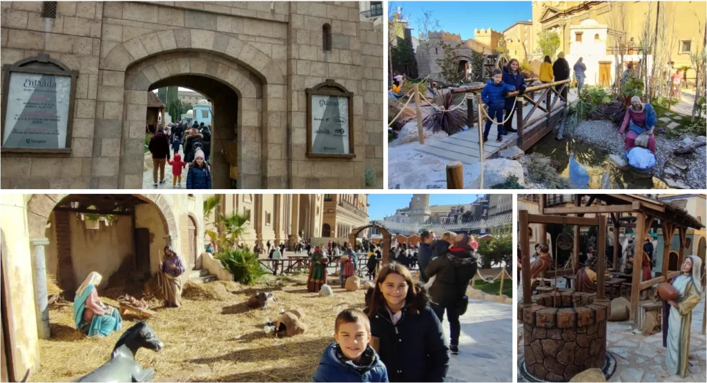 Belén en la Plaza del Pilar de Zaragoza en Navidad.