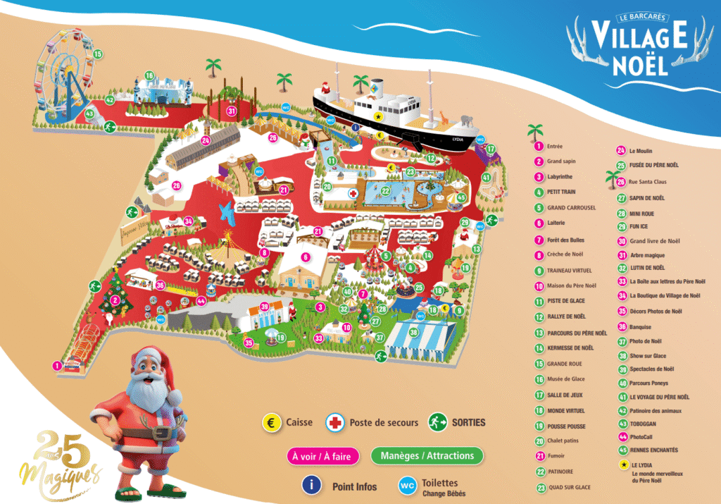 Plano mapa de Village Nöel. Le Bacarès.