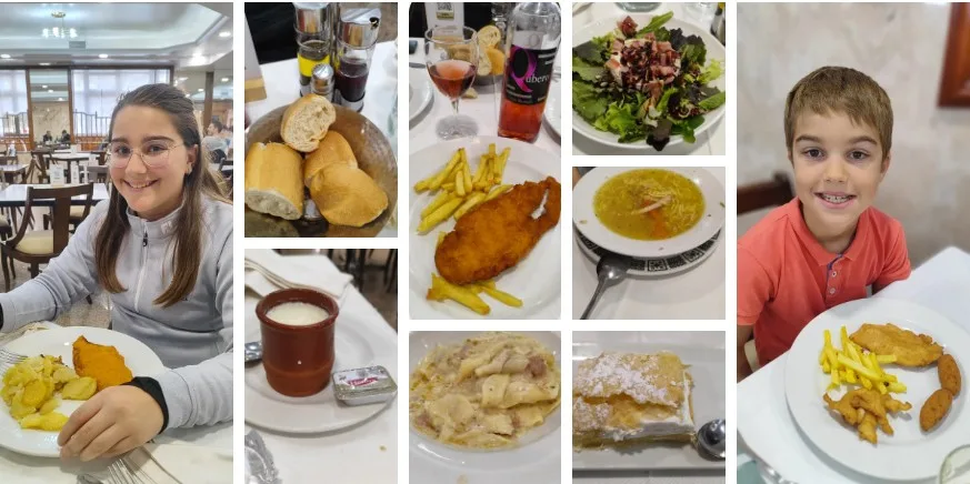 Platos del Restaurante Marivella. Calatayud.