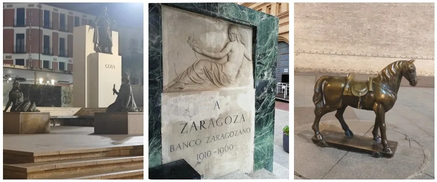 Monumento a Goya y Caballito de la Lonja. Zaragoza.
